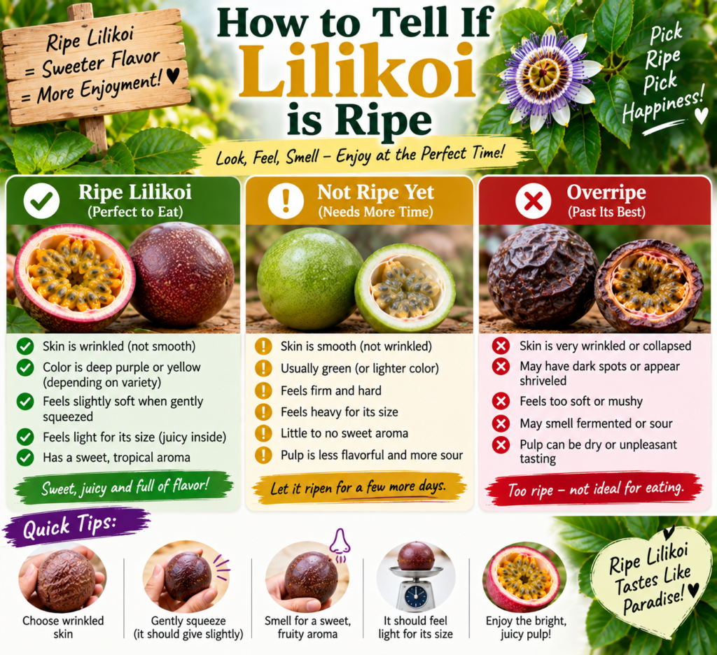 how to tell if lilikoi is ripe