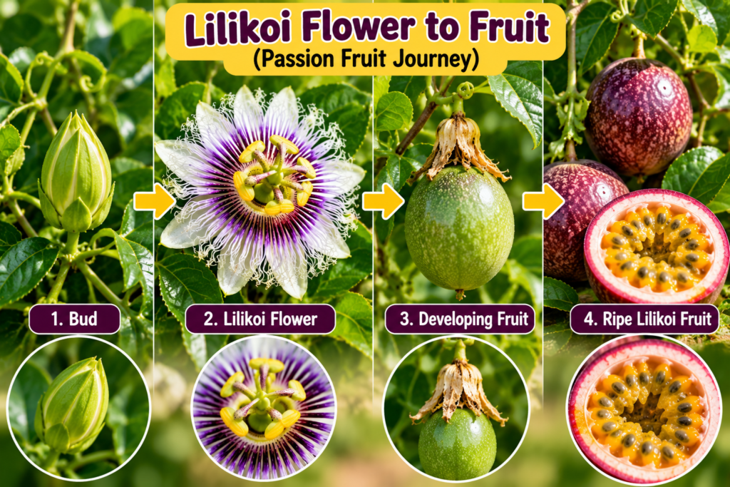 lilikoi flower to fruit