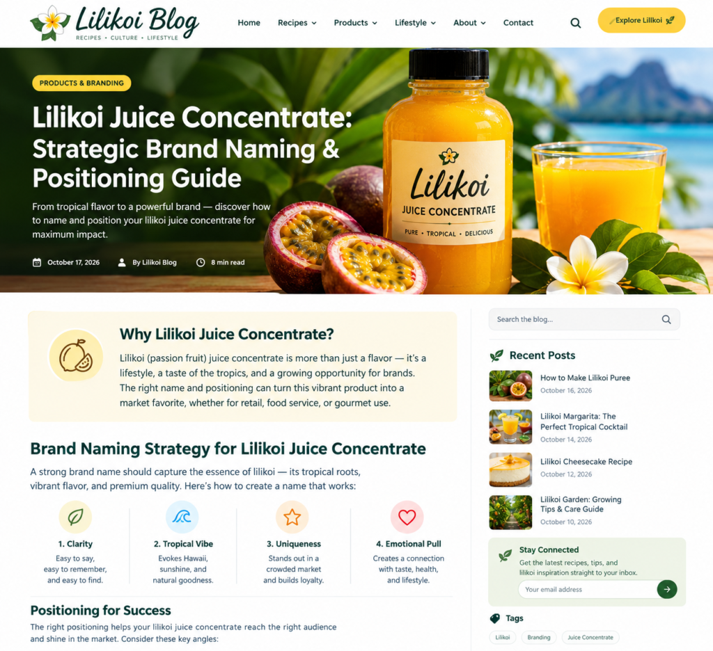 lilikoi juice concentrate