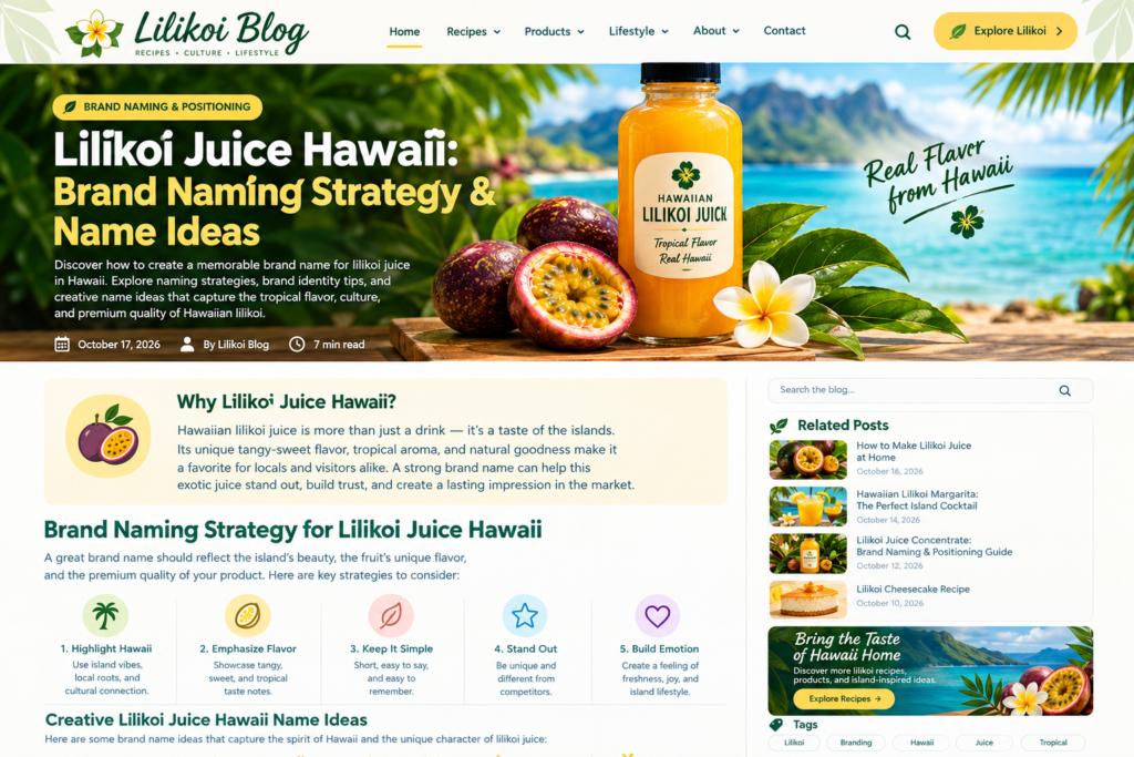 lilikoi juice hawaii
