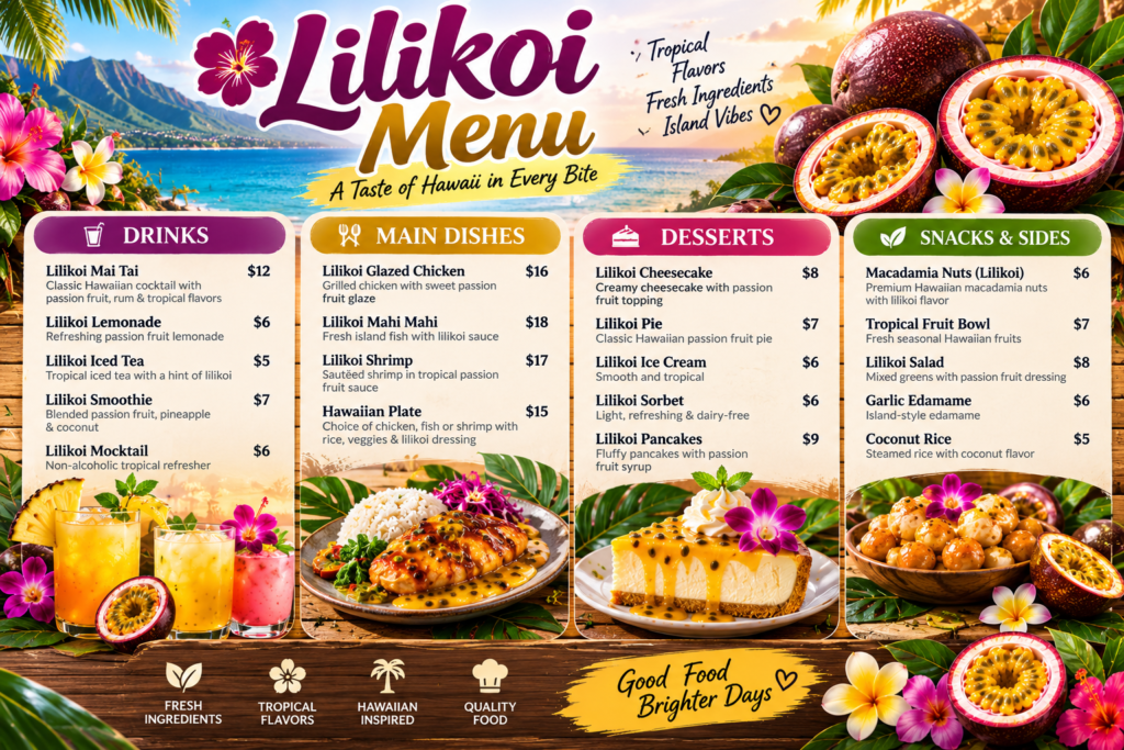 lilikoi menu